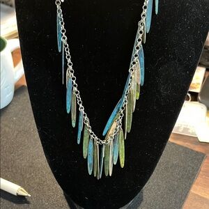 Elegant Silver and Blue Necklace